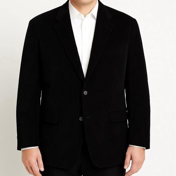 Alan Flusser Black Corduroy Blazer Sport Coat Men’s 44R Classic 2 Button Jacket - Picture 4 of 13